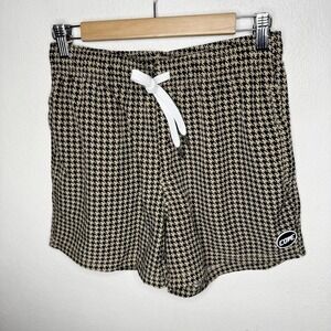 Cove Tan Black Houndstooth Shorts 5" Zipper Pockets Men's 30 Stretch Beach